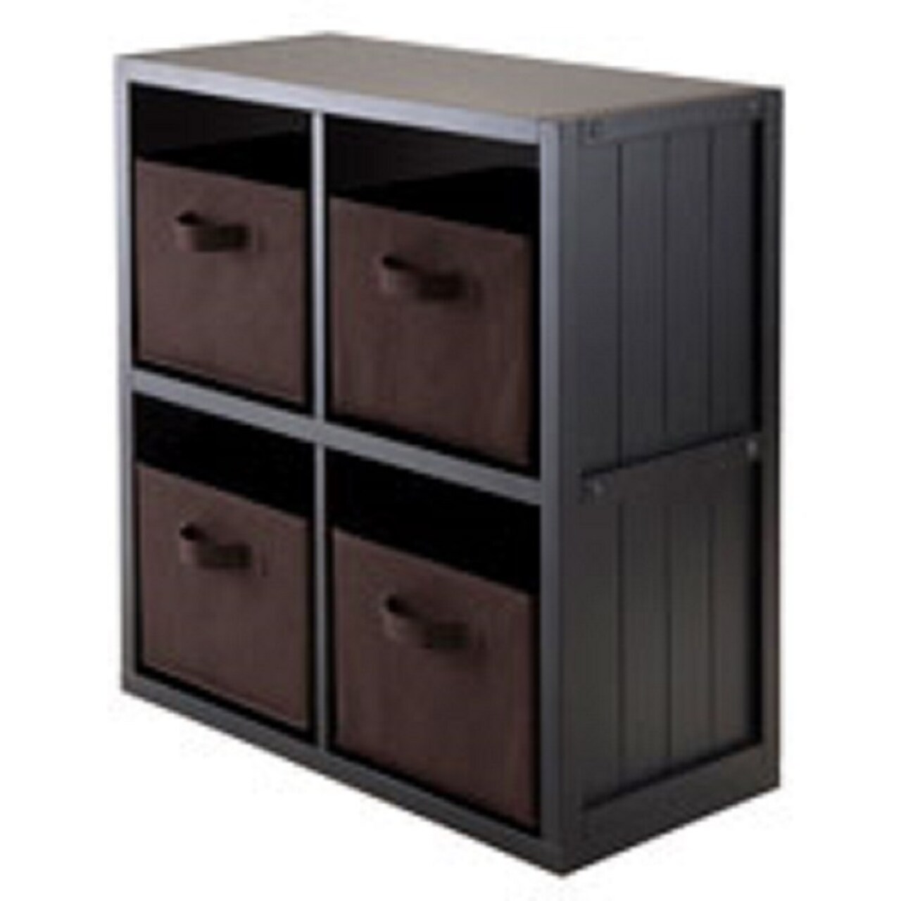 Contemporary Home Living Set of 5 Black Storage Shelves 2 x 2 – 27”